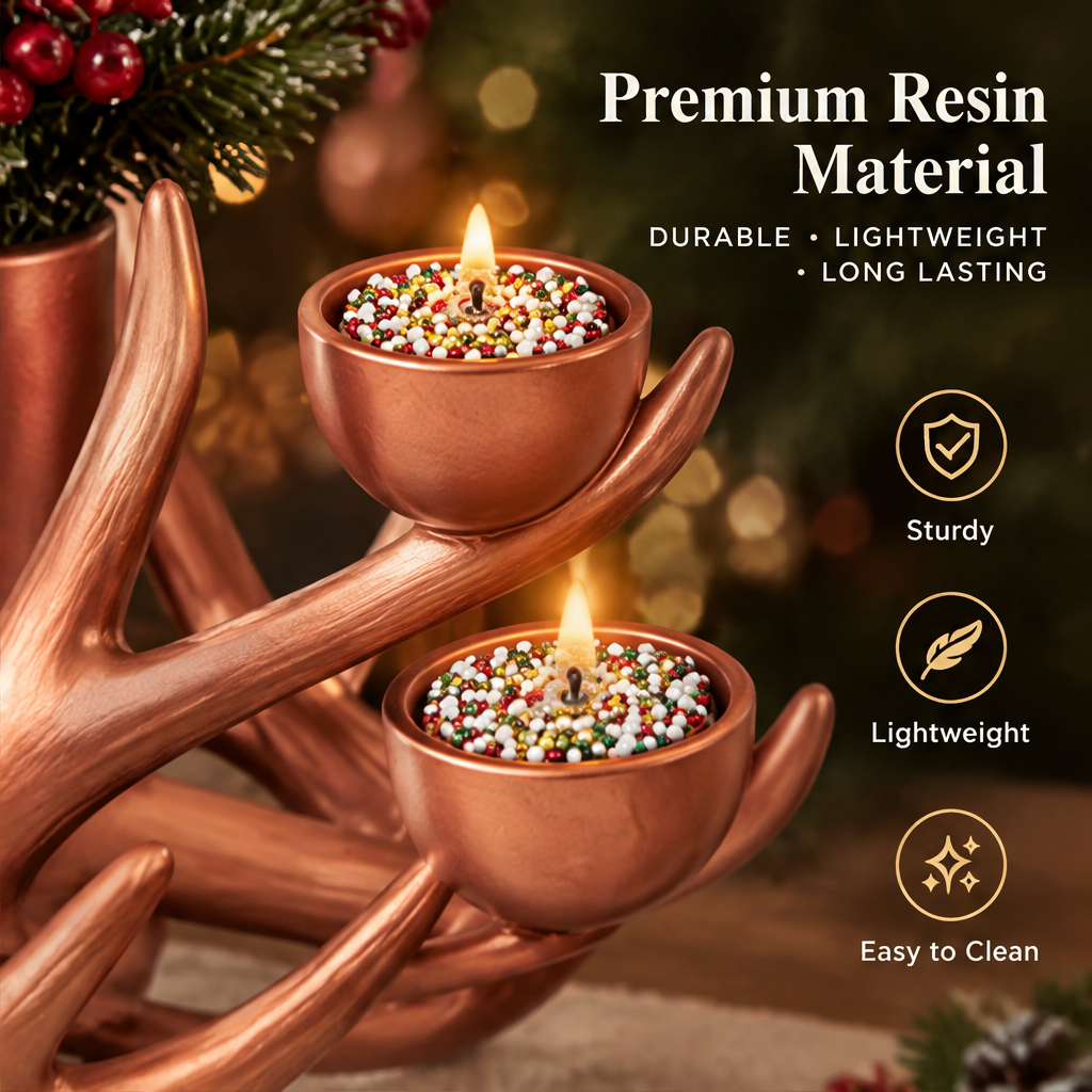 LUMIDED resin antler centerpiece perfect for Christmas, holiday and home decor